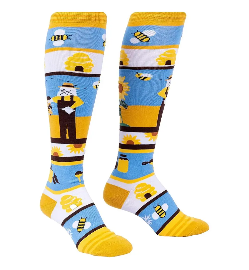 Bright Playful Graphic Knee-High Socks