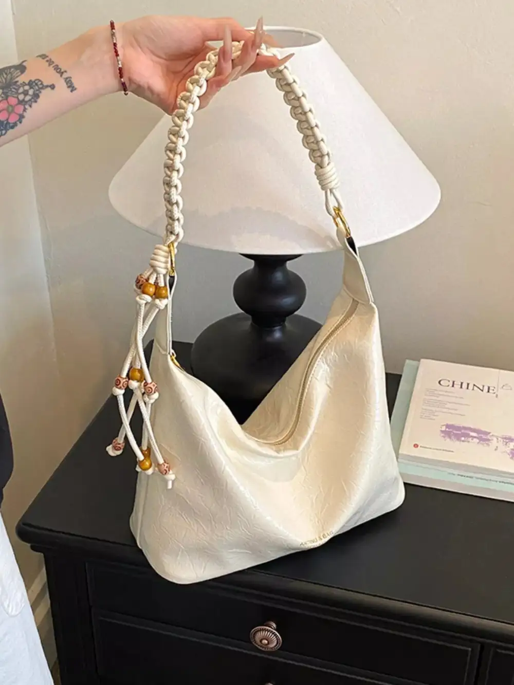 Women's Braided Strap Shoulder Bag