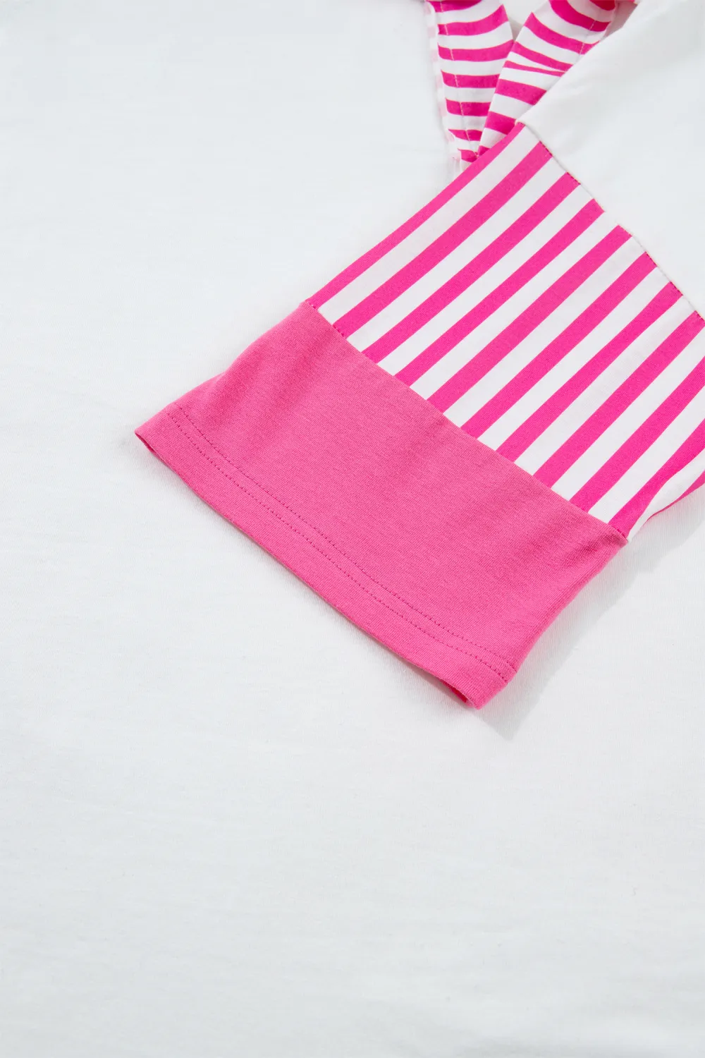 White Striped Block Patchwork Polo Tee