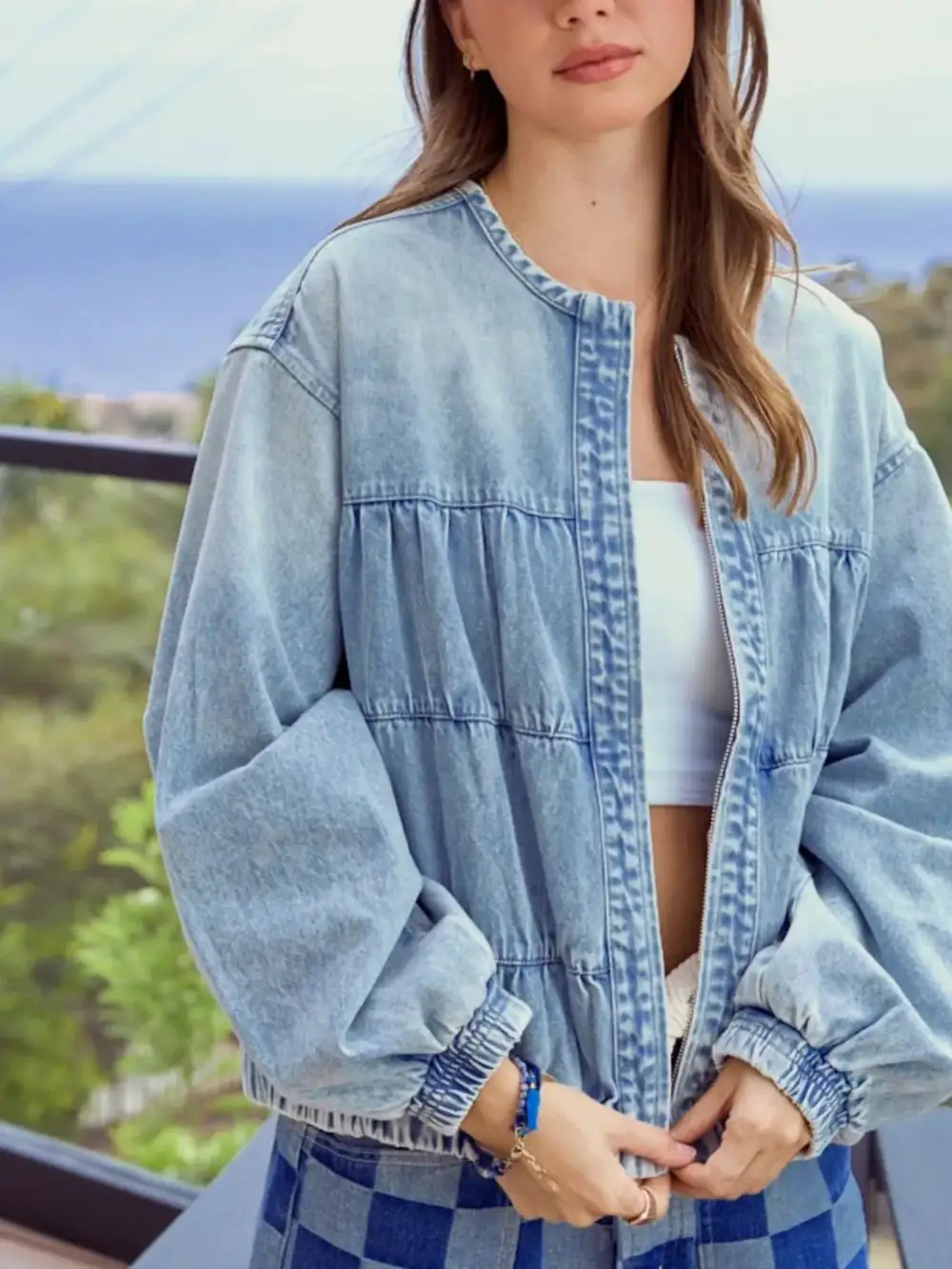 Washed Zip Up Jacket
