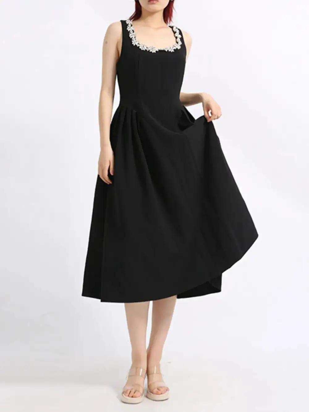 Floral Scoop Neck Sleeveless Dress Casual