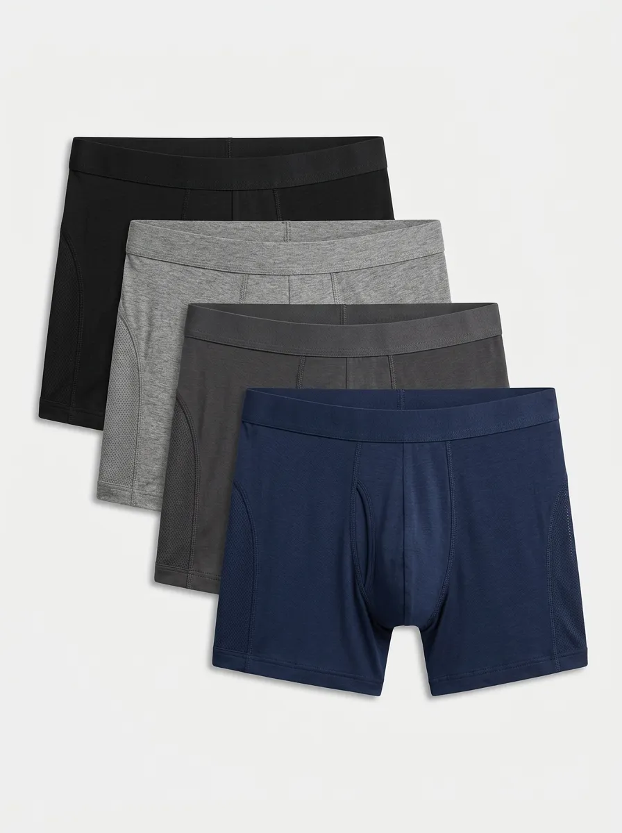 Timeless Solid Style Men's Four Pack Boxer Briefs