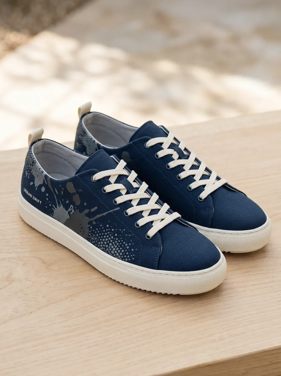 Ink Splatter Splatter Canvas Sneakers