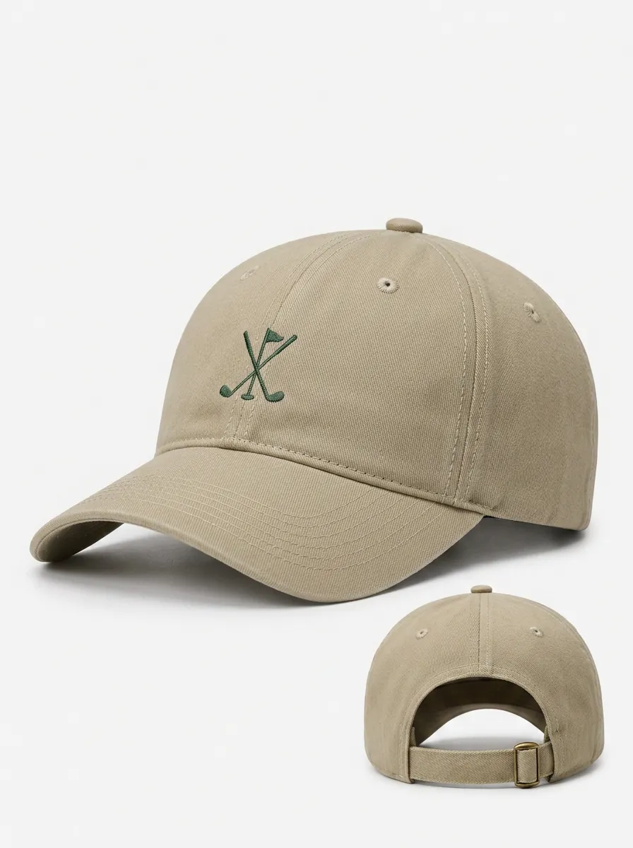 Unisex Baseball Cap with Crossed Clubs Embroidery