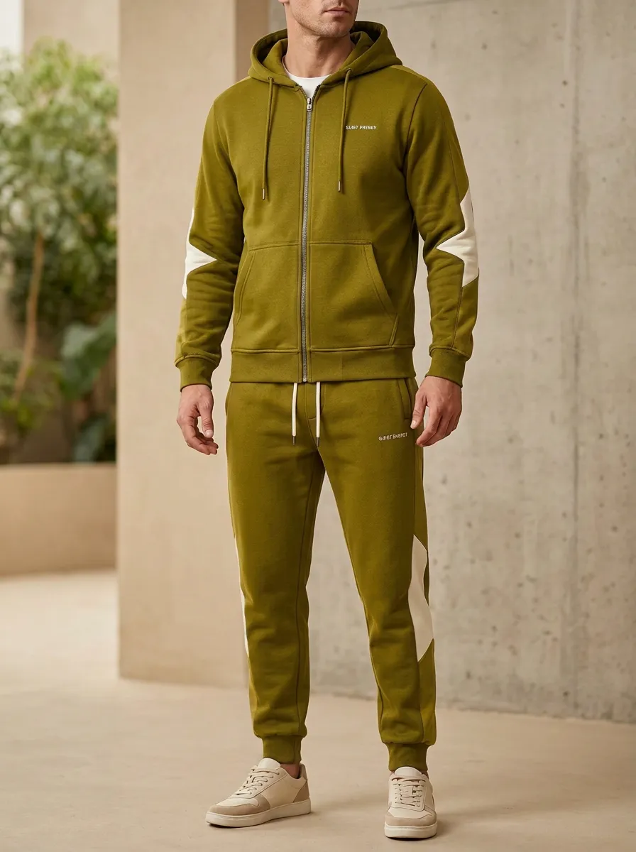 Men's Quiet Colorblock Print Jogger Set