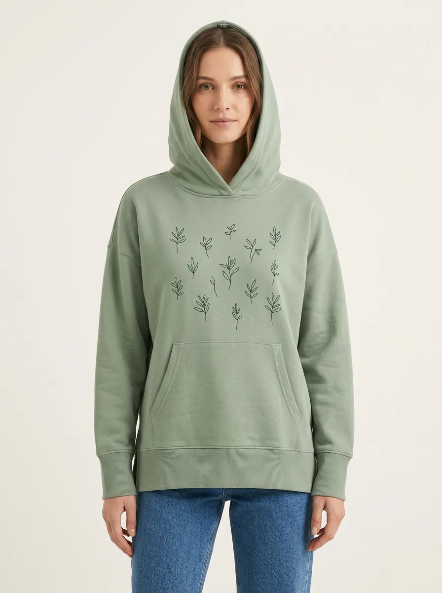 Women's Classic Botanical Nature Inspired Graphic Hoodie