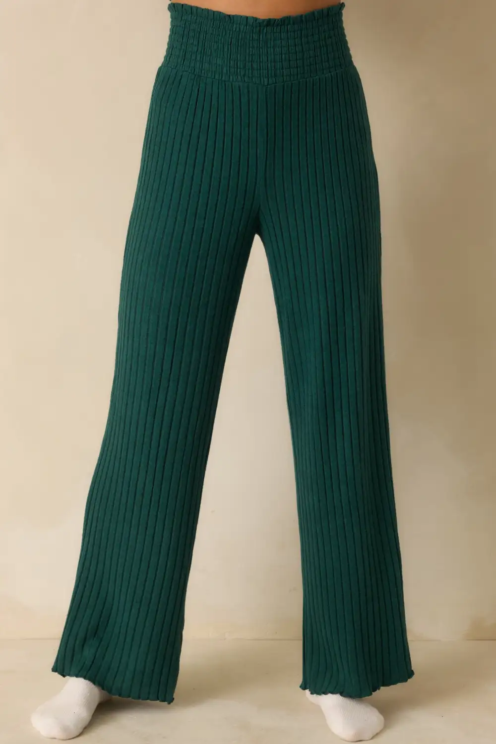 Supply Mistletoe Dawn Smocked Ribbed Knit Pants