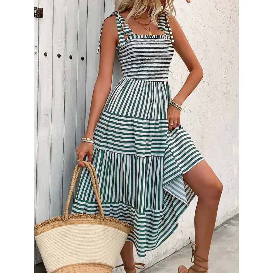 Everyday Smocked Square Neck Midi Dress