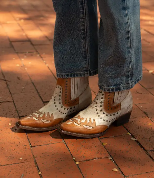Studded Color-Block Western Boots