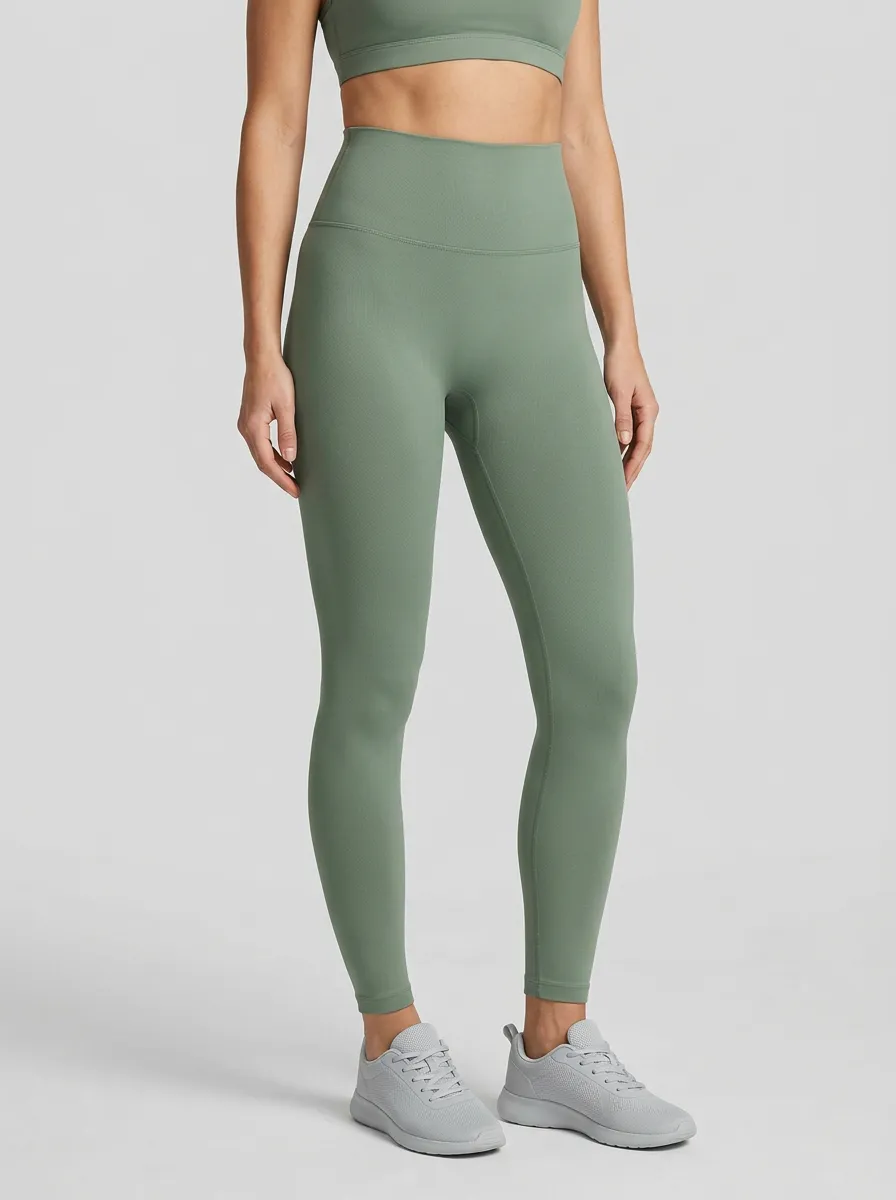Women's Pocket-Detail Solid Active No-Front-Seam High-Rise Leggings