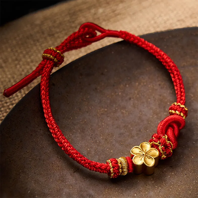 Flower Braided Rope Knot Adjustable Bracelet