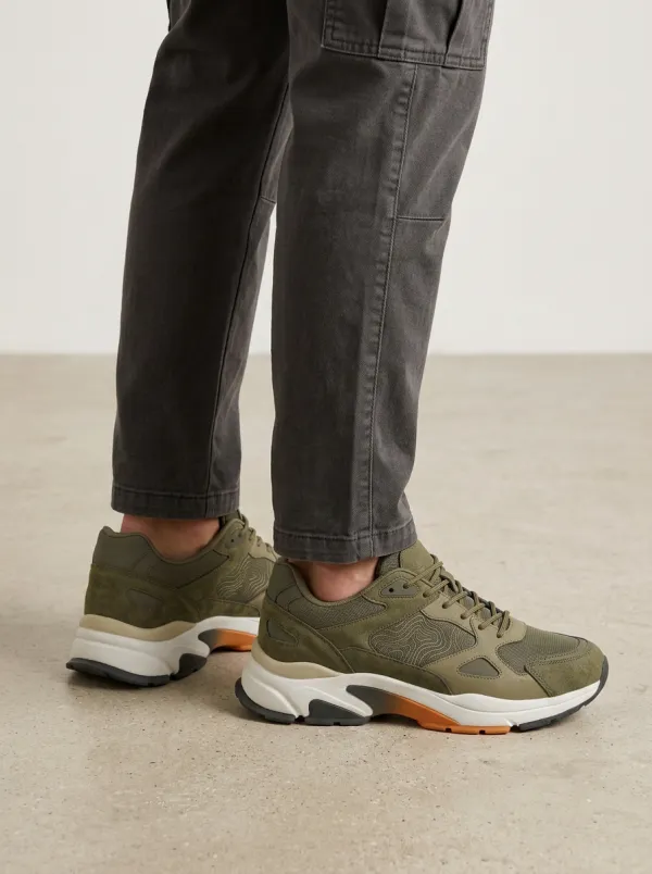 Men's Outdoor Adventure Topographic Pattern Printed Sneakers Everyday Design