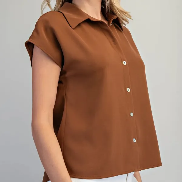 Relaxed Structured Cap Sleeve Top