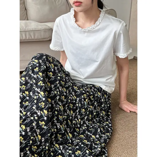 Ruffle Sleeve T-Shirt