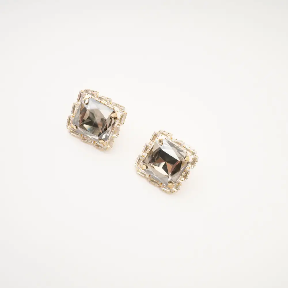 embellished square earrings