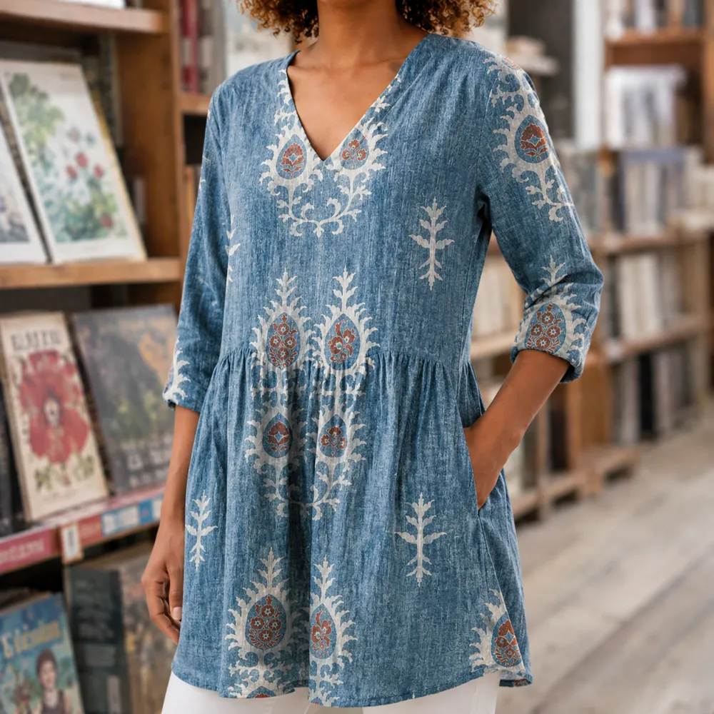 V-Neck Flowing Tunic