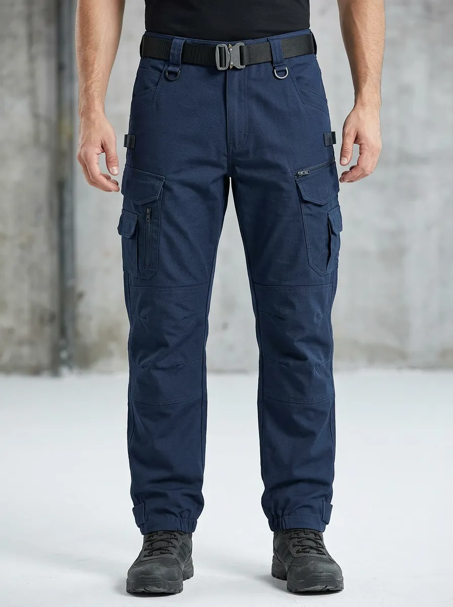 Men's Navy Tactical Multi-Pocket Cargo Pants