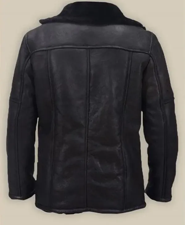 Shearling Multi Pocket Button Front Leather Jacket