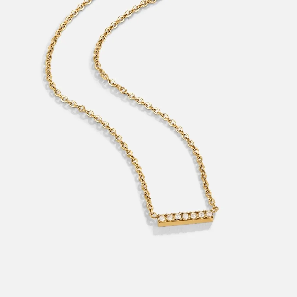 Crystal Bar Pendant Necklace