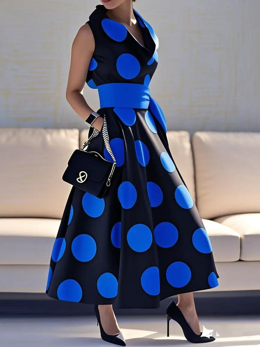 Polka Dot Shirt Maxi Dress