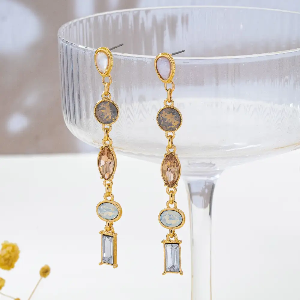 Multi Shape Gemstone Linear Drop