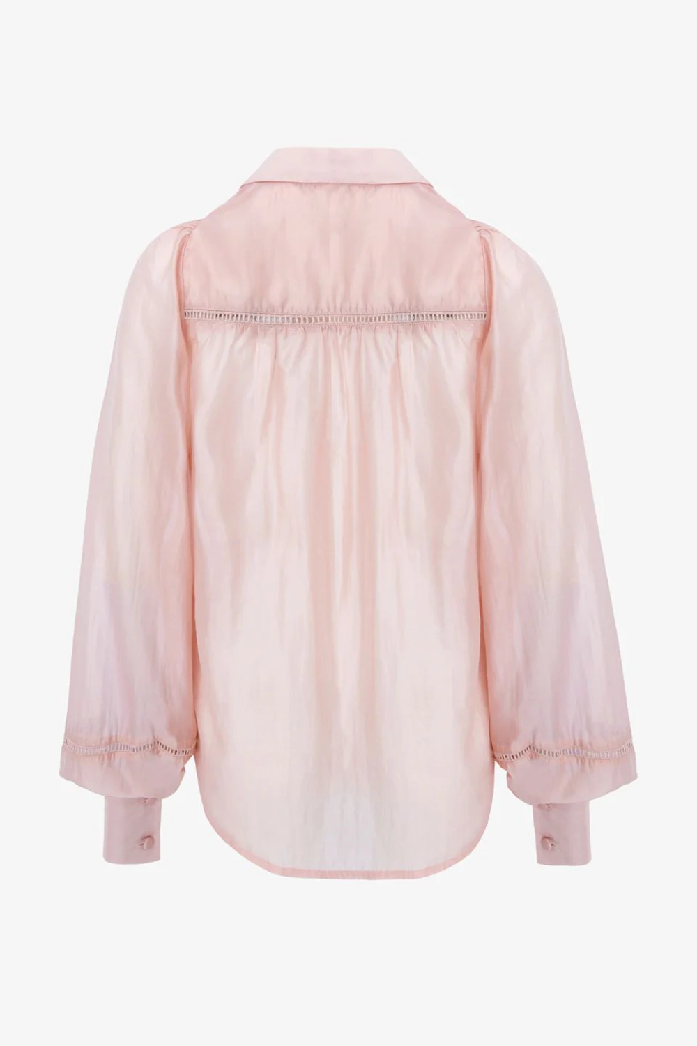 Blush Lace Detail Sheer Shirt