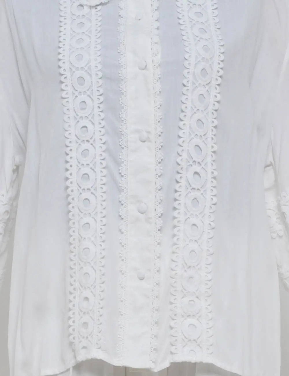 Boho Crochet Lace Trim Button Down Blouse and Tiered Skirt Set