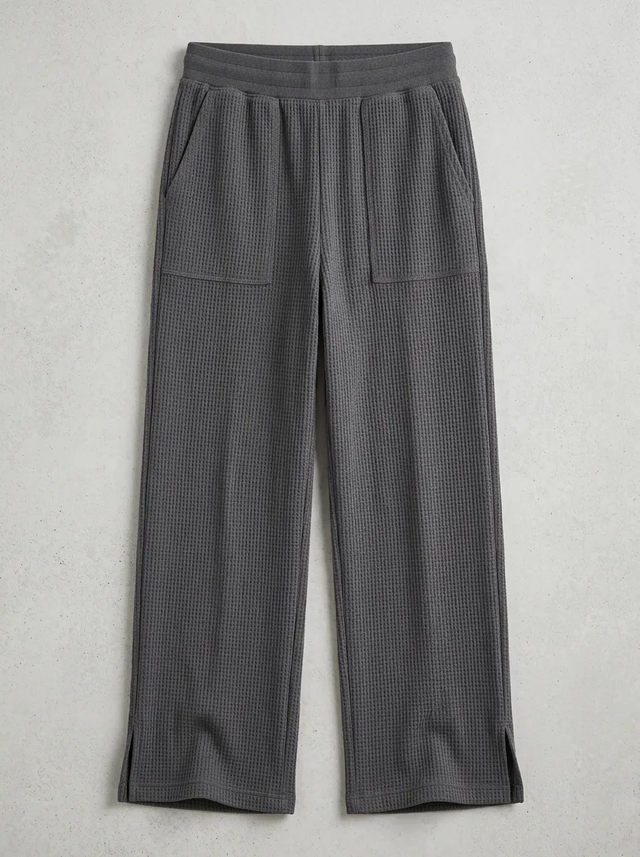 Unisex Casual Waffle Knit Pocketed Lounge Pants
