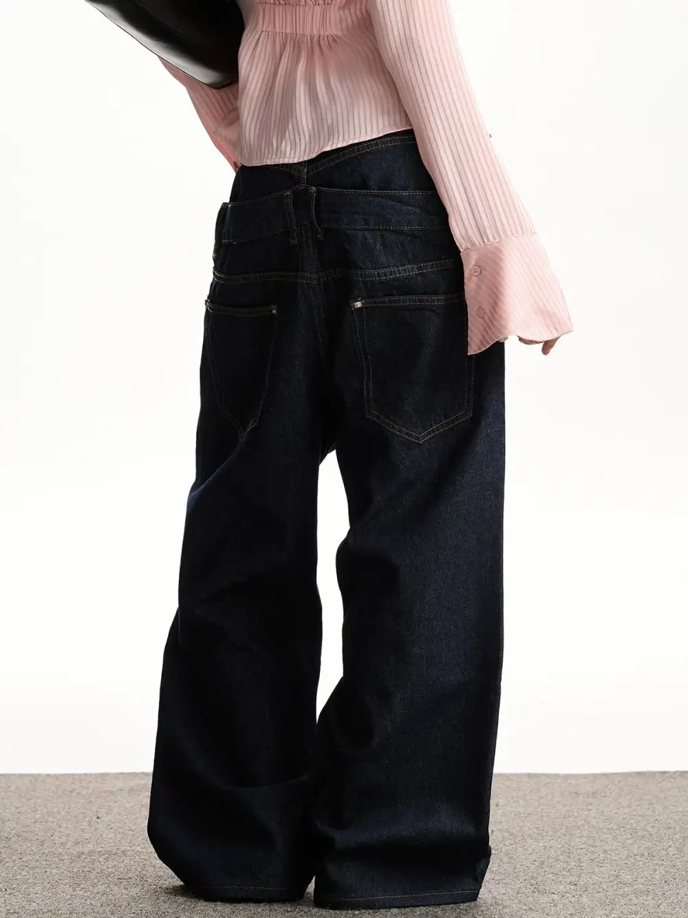 Wide-Leg Layered-Look Jeans