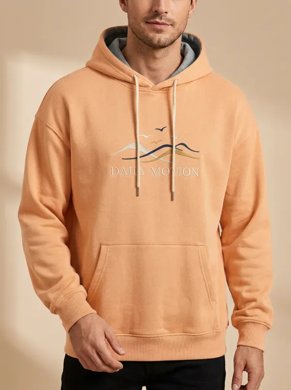 Men's Motion Mountain Landscape Print Hoodie