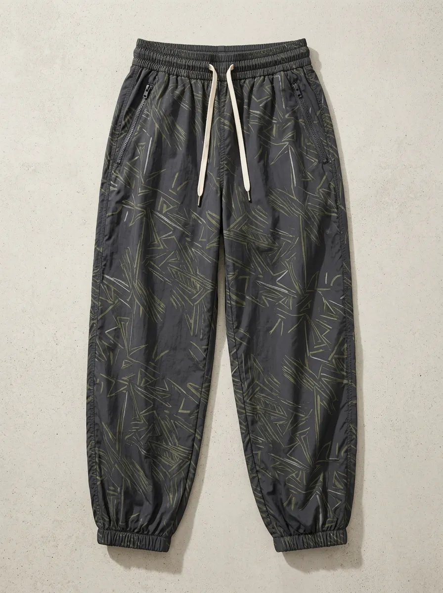 Women's Athletic Abstract Geometric Printed Joggers
