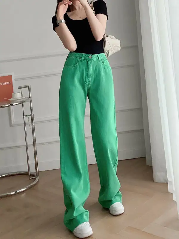 Street High Waist Straight Leg Wide Pants