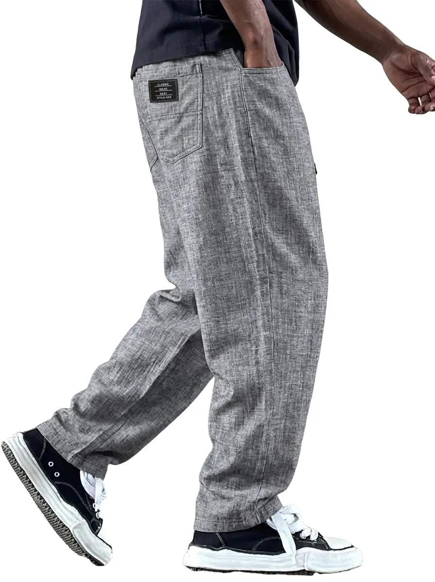 Structured Linen Blend Pants
