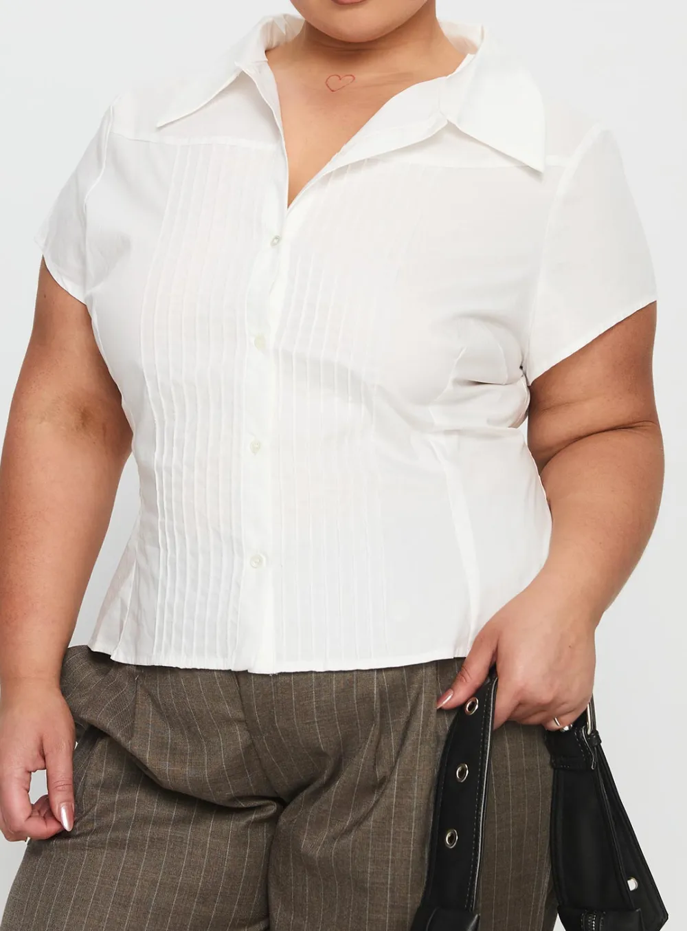 Smooth Button Up Collared Blouse