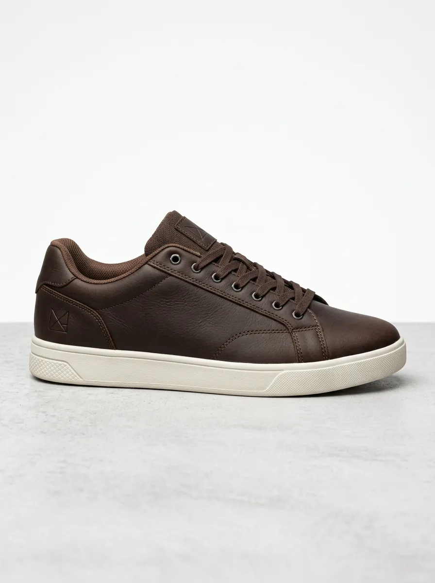 Flexible Leather Look Minimalist Modern Look Men's Casual Sneakers