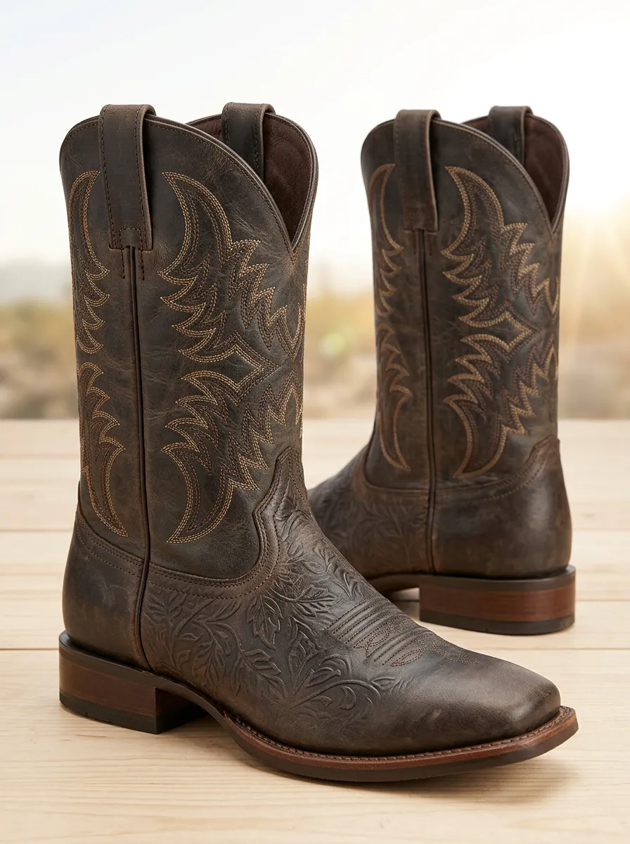 Men's Western Cowboy Floral Cowboy Boots