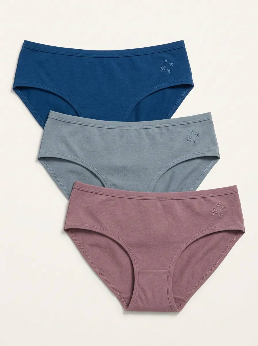 Women's Star Embroidered Bikini Brief Set
