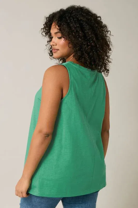 Teal Green Premium Cotton Vest Top
