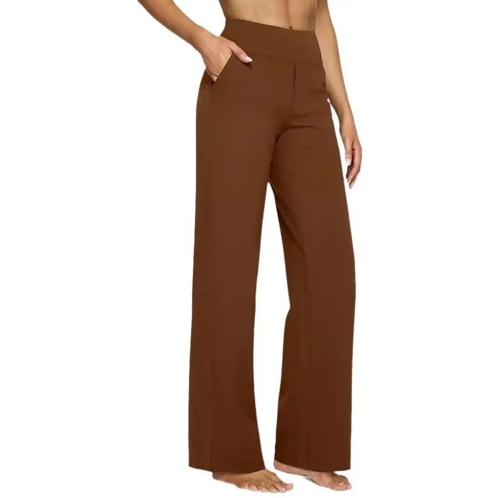 High Waist Straight Leg Loose Fit Pocket Pants