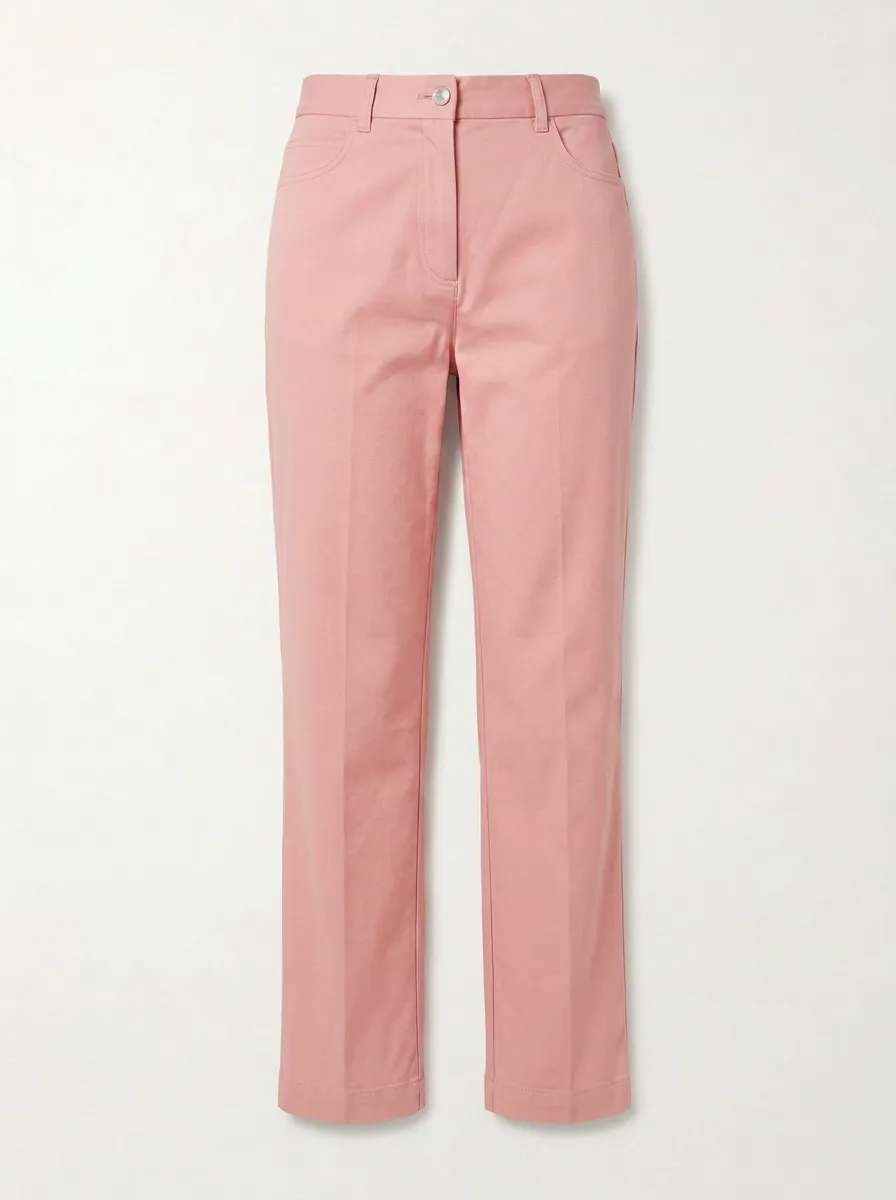 Women's Navy Blue Solid Color Mid-Rise Straight Leg Pants