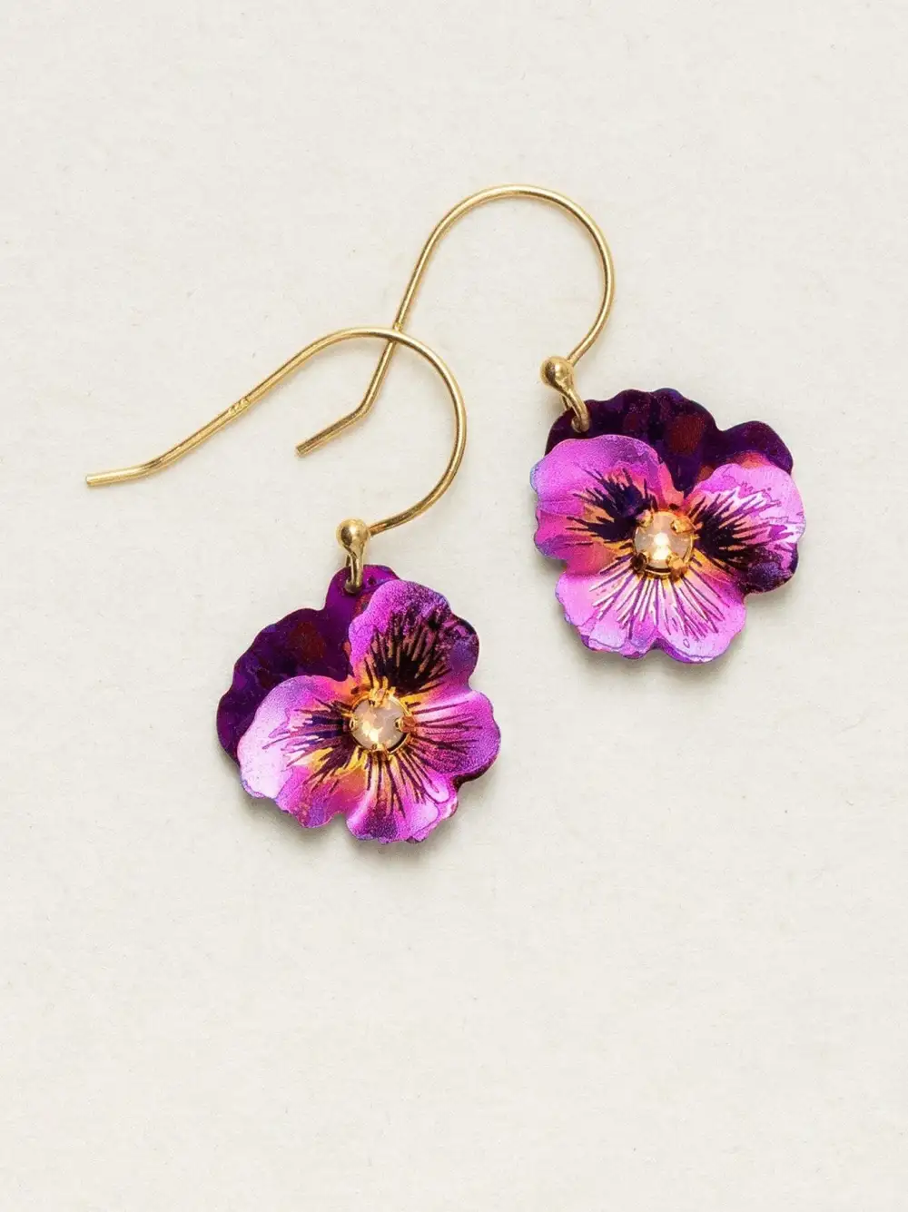 Flower Crystal Accent Drop Earrings
