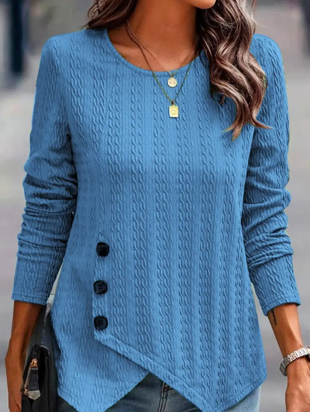 Jersey Crew Neck Top