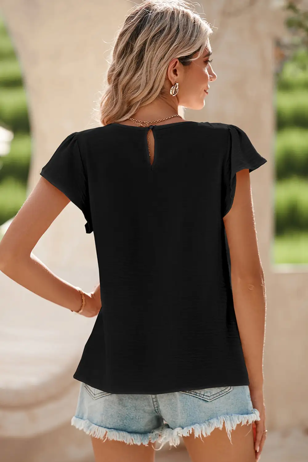 Pleated Textured Blouse