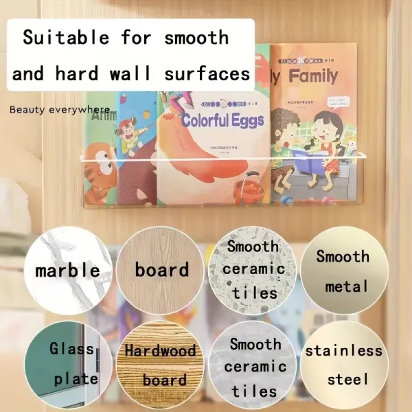 Minimalism Transparent Wall-Mounted Book Rack