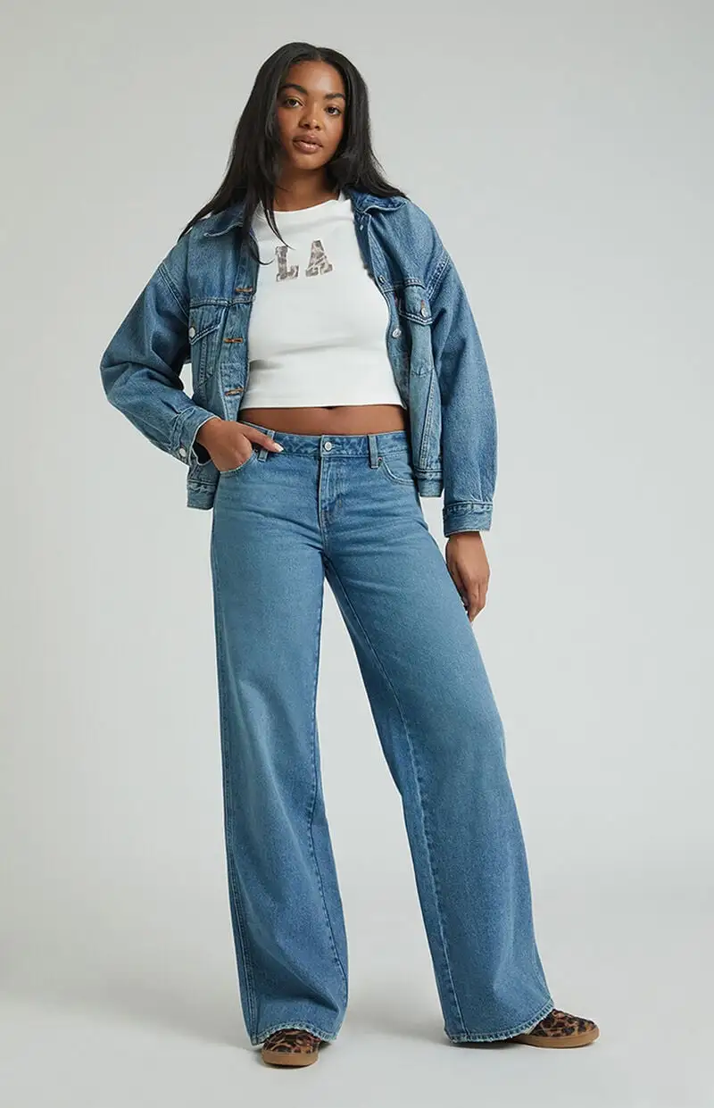 PacSun Casey Low Rise Baggy Jeans Medium Indigo