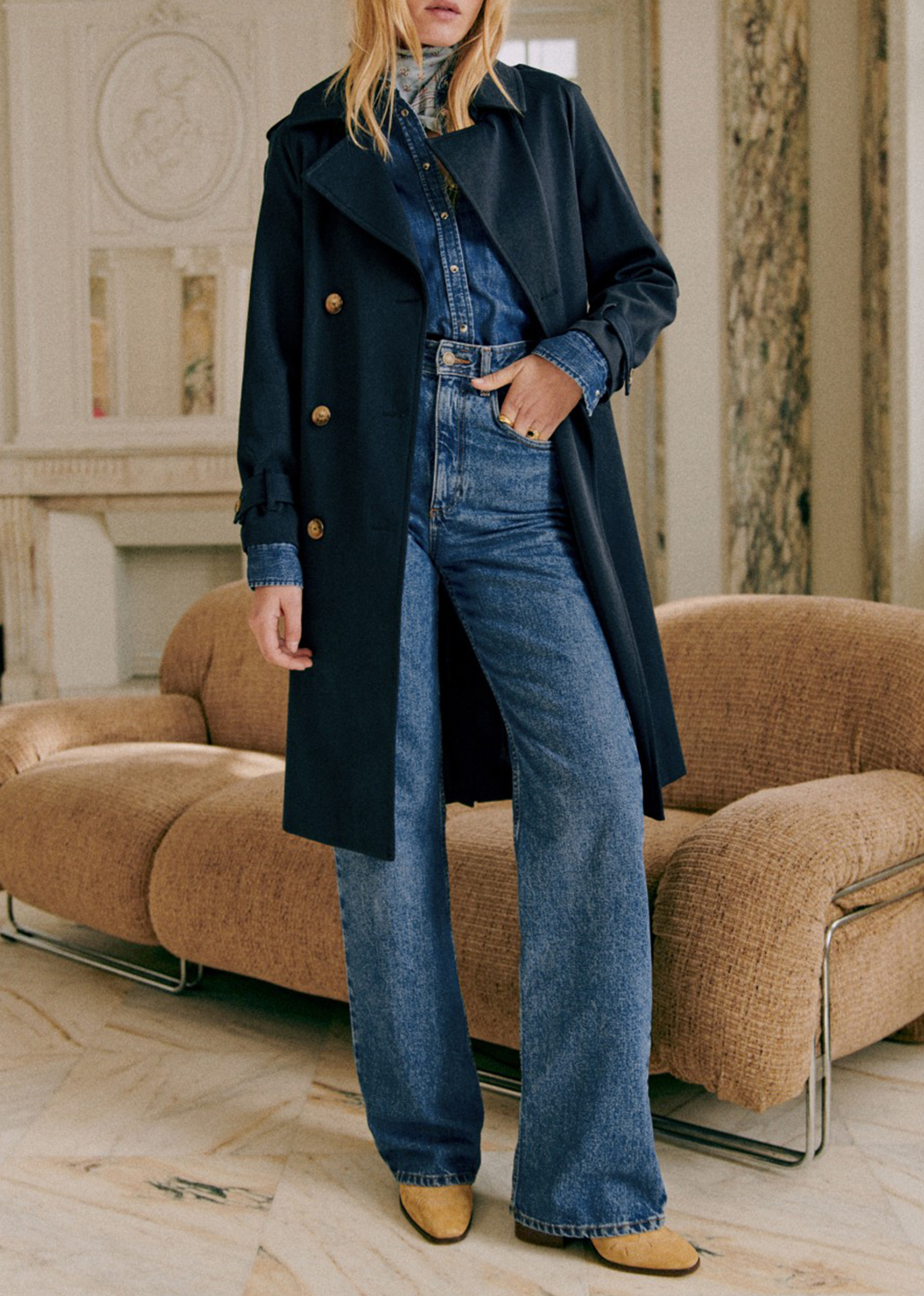 Long Belted Trench Coat