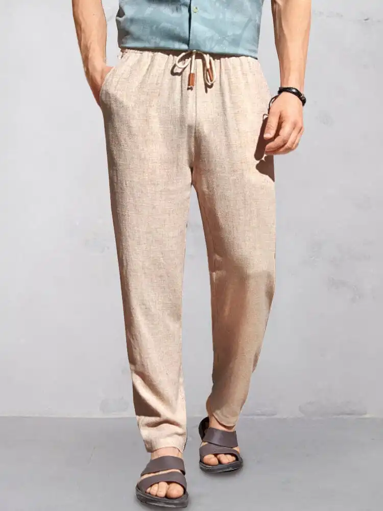 Cotton Linen Pull On Pants