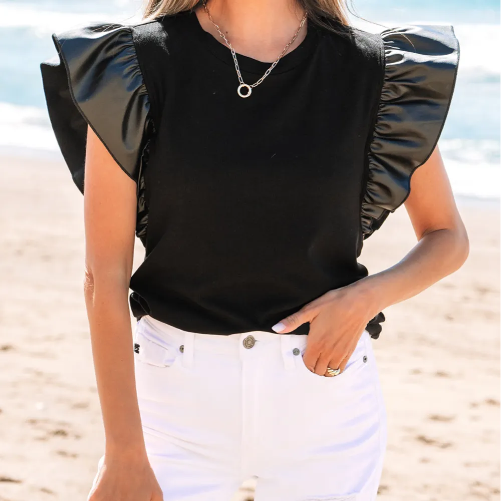 Ruffled Patchwork Blouse