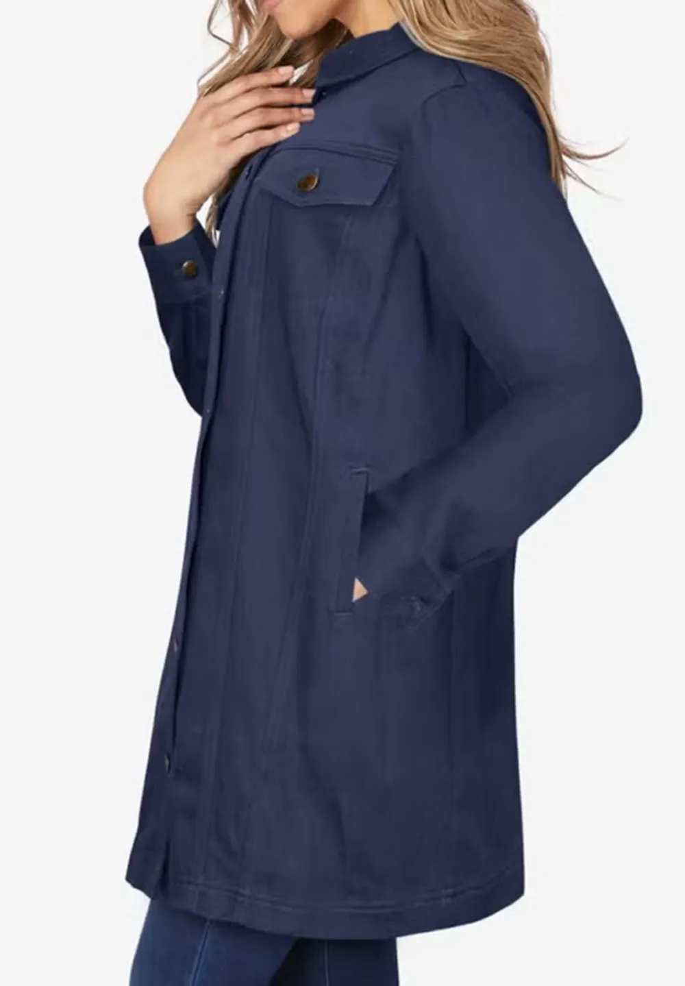 Solid Color Denim Jacket