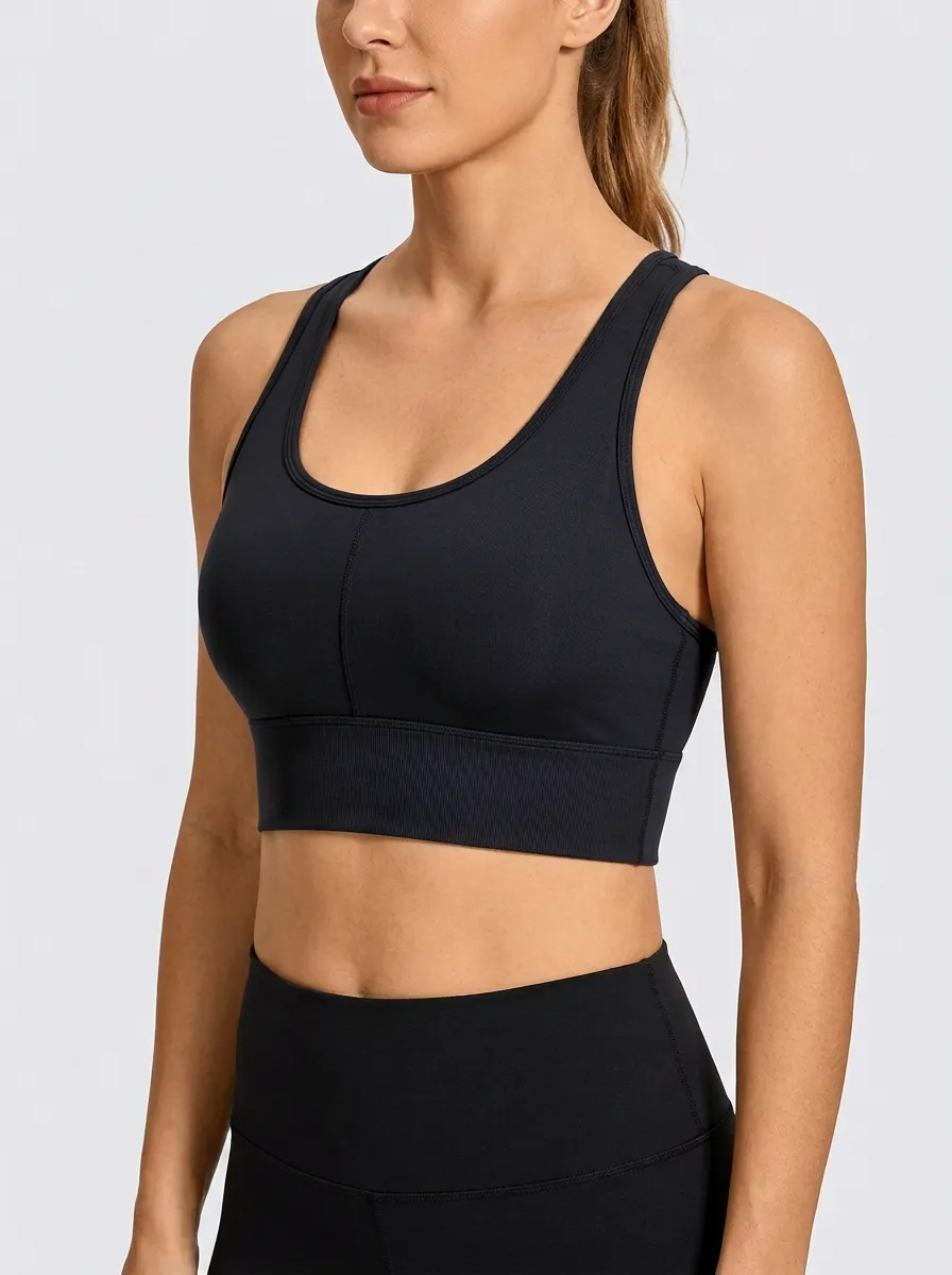 Women's Scoop-Neck Racerback Vertical-Seam Sports Bra